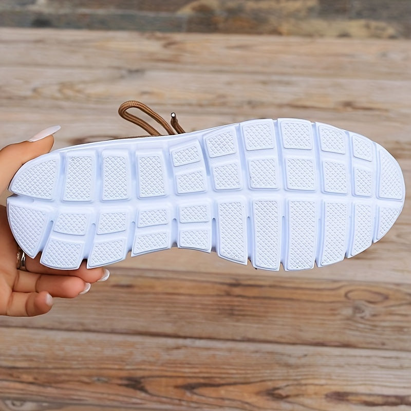 Womens Ultra-Lightweight Mesh Running Shoes - Comfortable Soft Sole, Breathable Lace-up Design, Stylish Flying Woven, Durable Outdoor Sports Sneakers - Ideal for Fitness & Everyday Wear