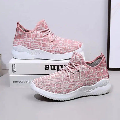 Hongyan Women's Single Thick Sole White Sneakers Autumn Sports Leisure Fashion with Light Weight EVA Insole for Students