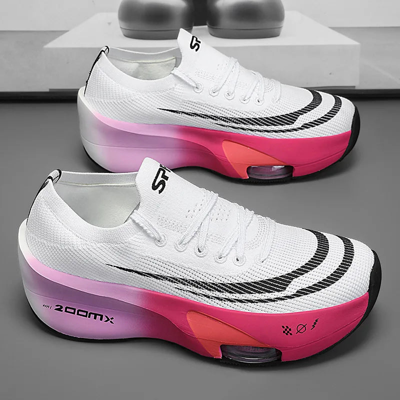 2025 Men's Women's Racing Marathon Sports Fashion Running Shoes New Carbon Plate Air Cushion Shock Basketball Style