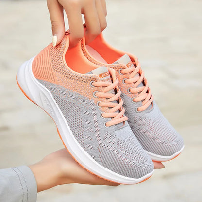 Tenis Feminino 2025 Women Vulcanized Shoes Air Mesh Light Soft Sneakers Female Flats Platform Lace Up Casual Shoes Basket Femme