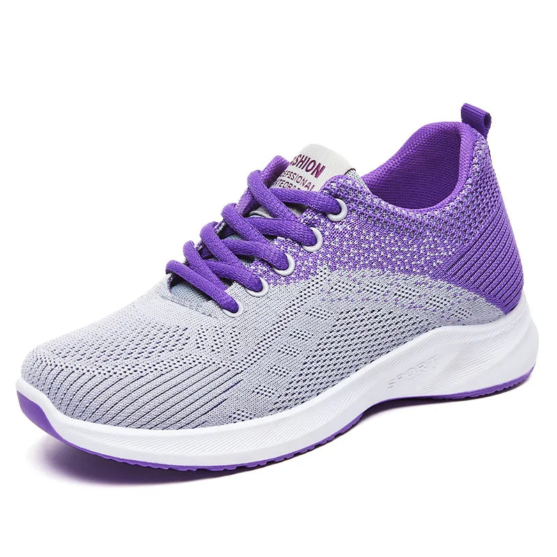 Tenis Feminino 2025 Women Vulcanized Shoes Air Mesh Light Soft Sneakers Female Flats Platform Lace Up Casual Shoes Basket Femme