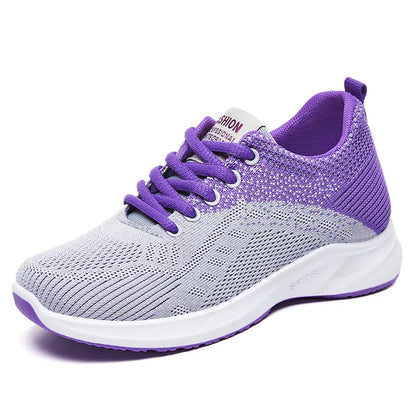 Tenis Feminino 2025 Women Vulcanized Shoes Air Mesh Light Soft Sneakers Female Flats Platform Lace Up Casual Shoes Basket Femme