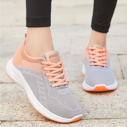 Tenis Feminino 2025 Women Vulcanized Shoes Air Mesh Light Soft Sneakers Female Flats Platform Lace Up Casual Shoes Basket Femme